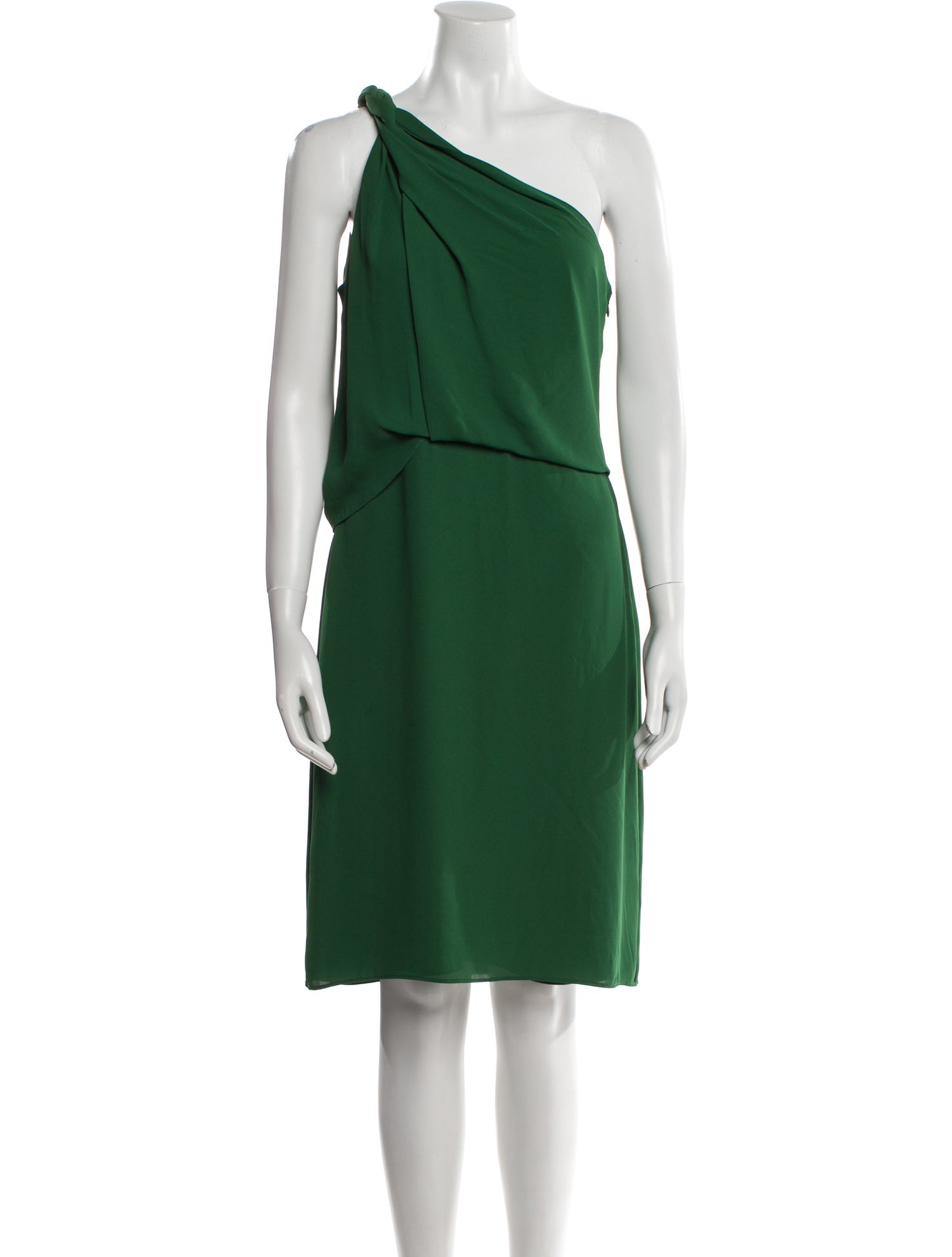 Halston One-Shoulder Knee-Length Dress