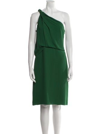 Halston One-Shoulder Knee-Length Dress