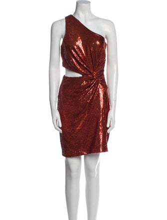 Halston One-Shoulder Mini Dress