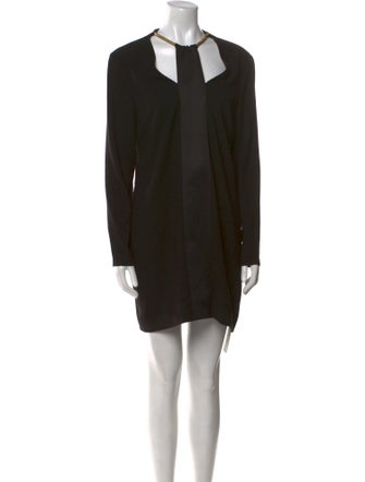 Halston Crew Neck Mini Dress