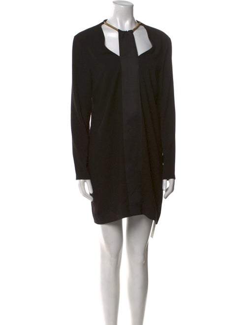 Halston Crew Neck Mini Dress