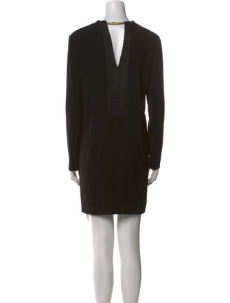 Halston Crew Neck Mini Dress