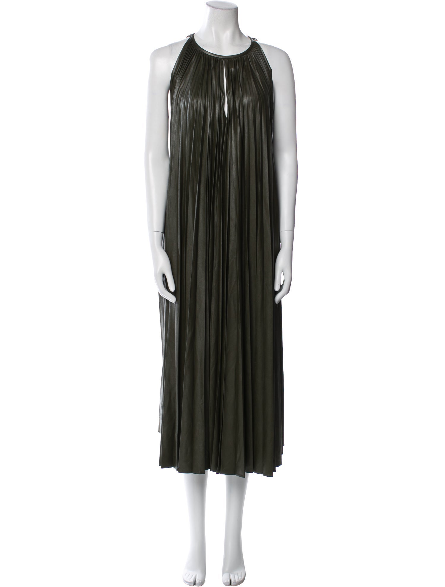 Halston Crew Neck Long Dress