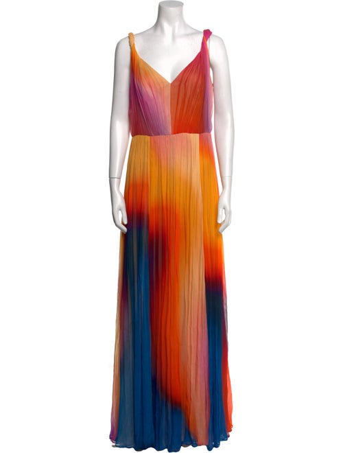 Halston Tie-Dye Print Long Dress