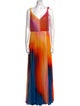 Halston Tie-Dye Print Long Dress