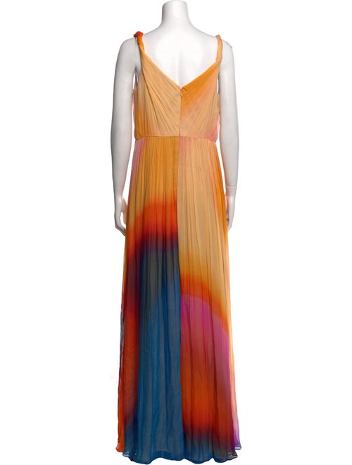 Halston Tie-Dye Print Long Dress