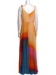 Halston Tie-Dye Print Long Dress