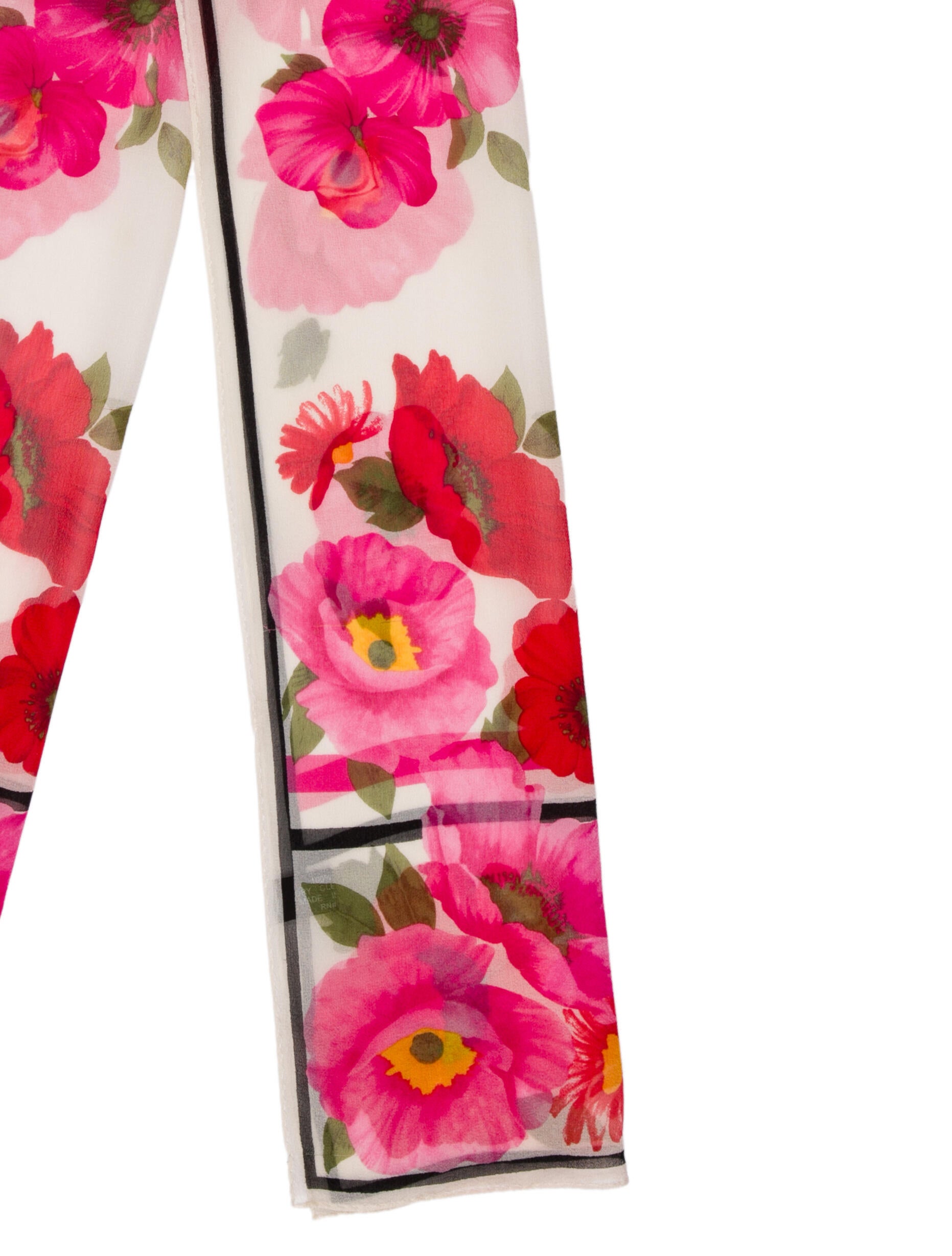 Halston Silk Floral Print Scarf