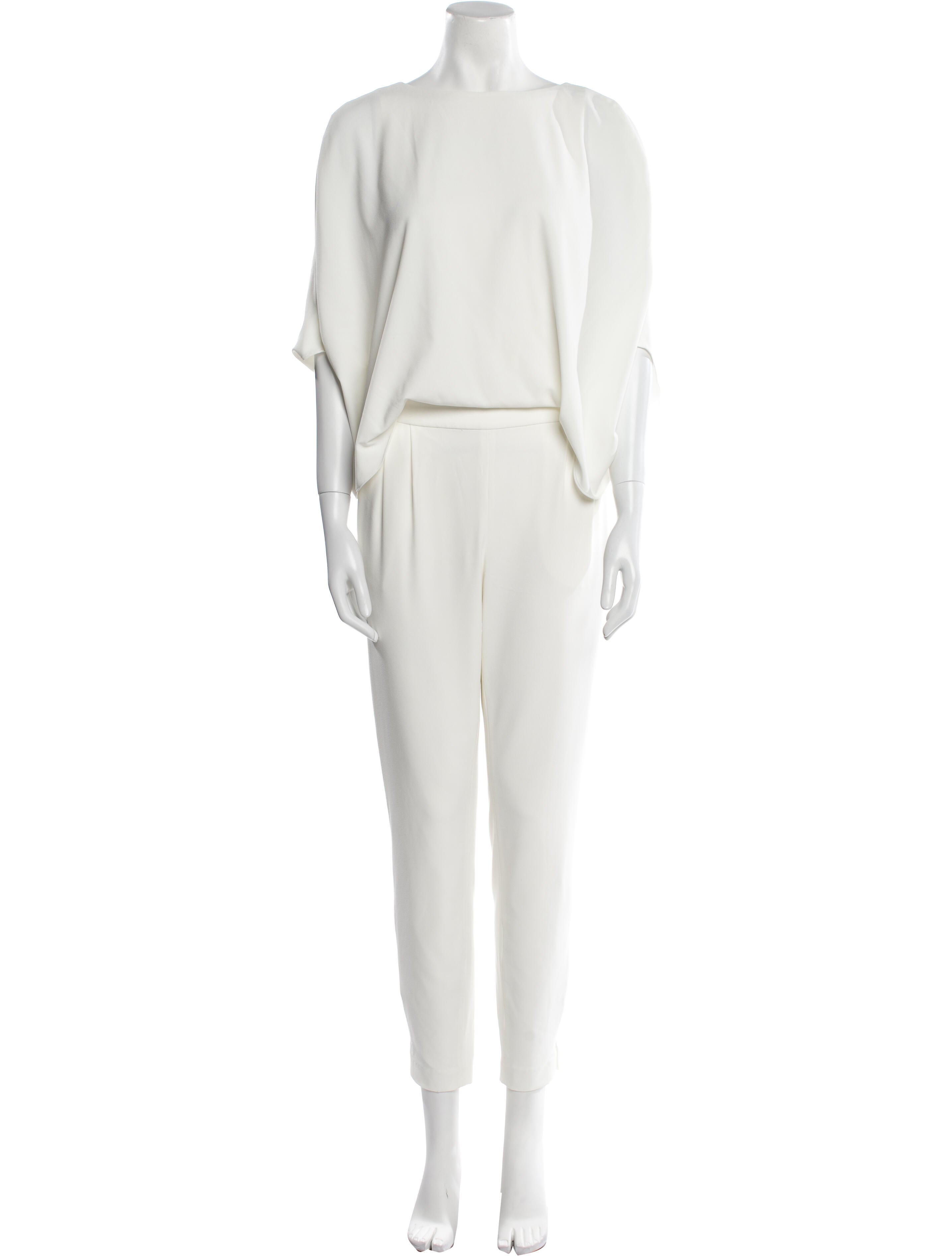 Halston Bateau Neckline Jumpsuit
