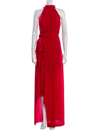 Halston Turtleneck Long Dress