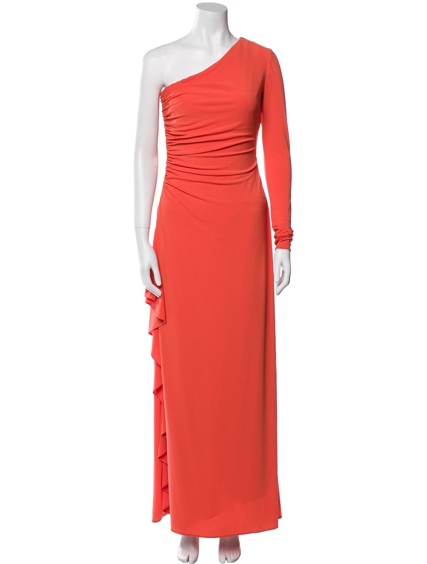 Halston One-Shoulder Long Dress