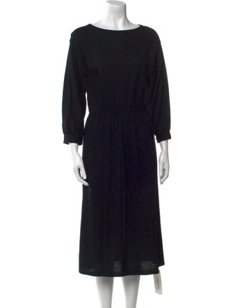 Halston Wool Midi Length Dress