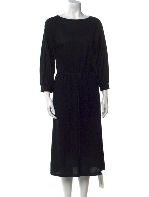 Halston Wool Midi Length Dress