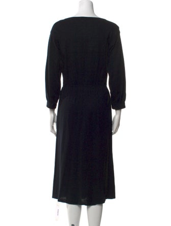 Halston Wool Midi Length Dress