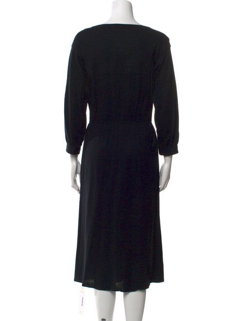 Halston Wool Midi Length Dress