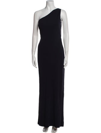Halston One-Shoulder Long Dress