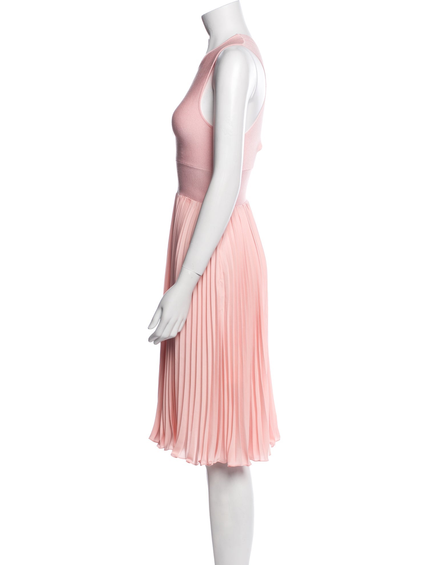 Halston Crew Neck Midi Length Dress