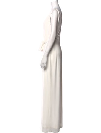 Halston Plunge Neckline Jumpsuit