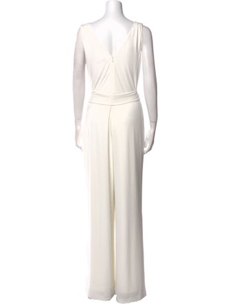 Halston Plunge Neckline Jumpsuit
