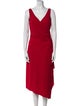 Halston V-Neck Midi Length Dress