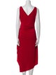 Halston V-Neck Midi Length Dress