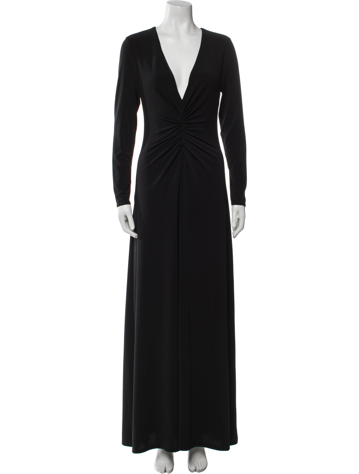 Halston V-Neck Long Dress