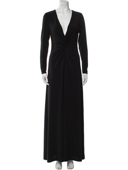 Halston V-Neck Long Dress