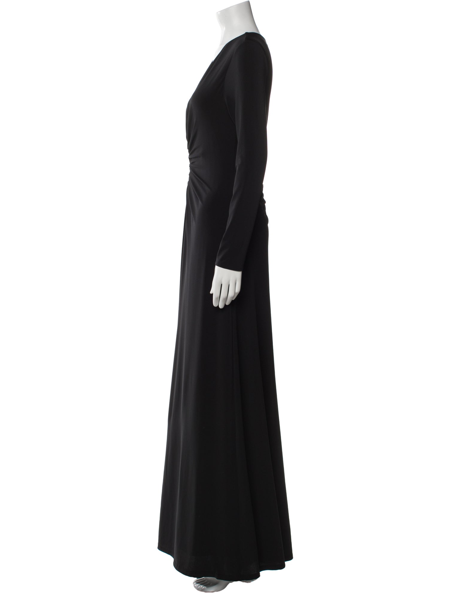 Halston V-Neck Long Dress