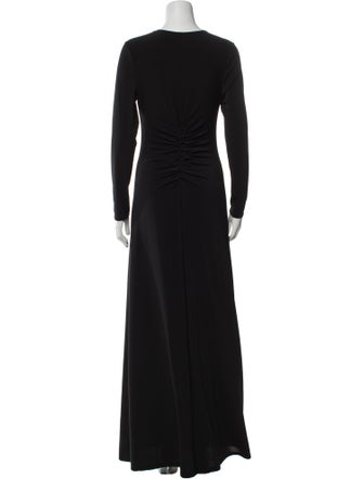 Halston V-Neck Long Dress