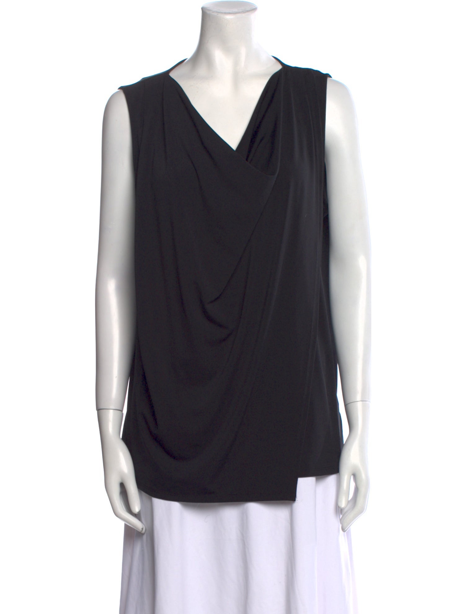 Halston Cowl Neck Sleeveless Top