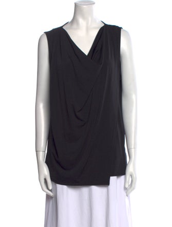 Halston Cowl Neck Sleeveless Top