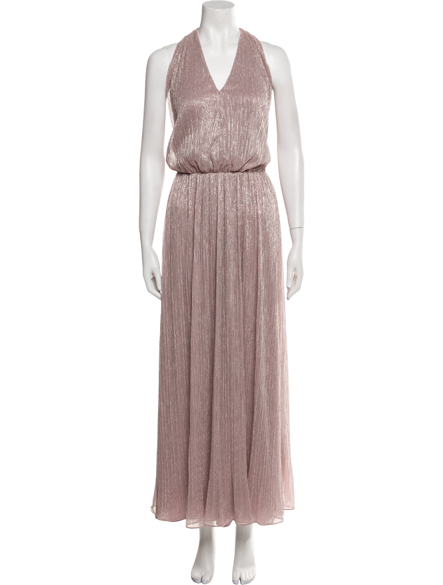 Halston V-Neck Long Dress