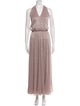Halston V-Neck Long Dress