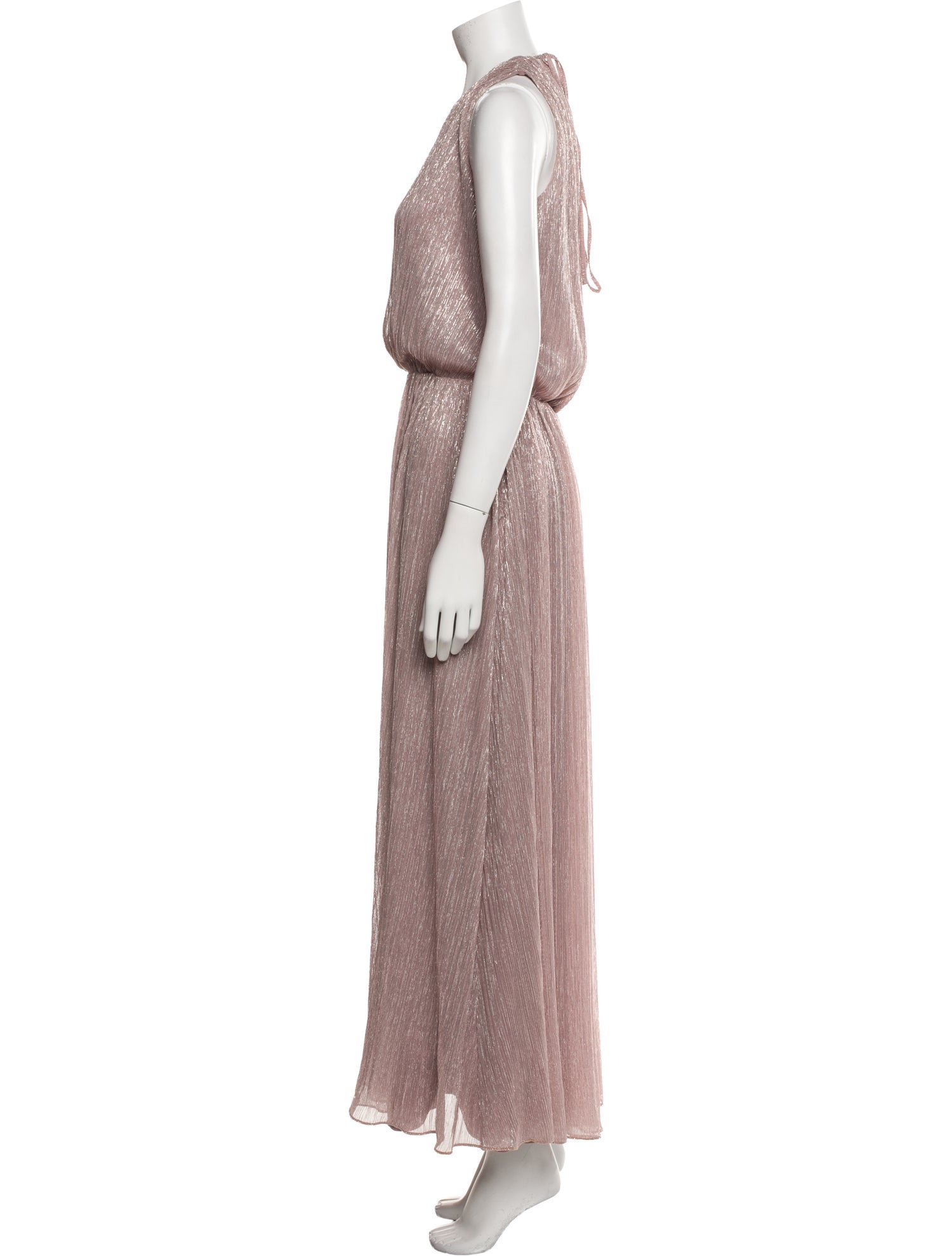 Halston V-Neck Long Dress