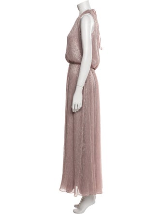 Halston V-Neck Long Dress