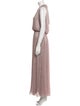 Halston V-Neck Long Dress