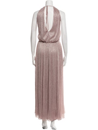 Halston V-Neck Long Dress