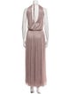 Halston V-Neck Long Dress