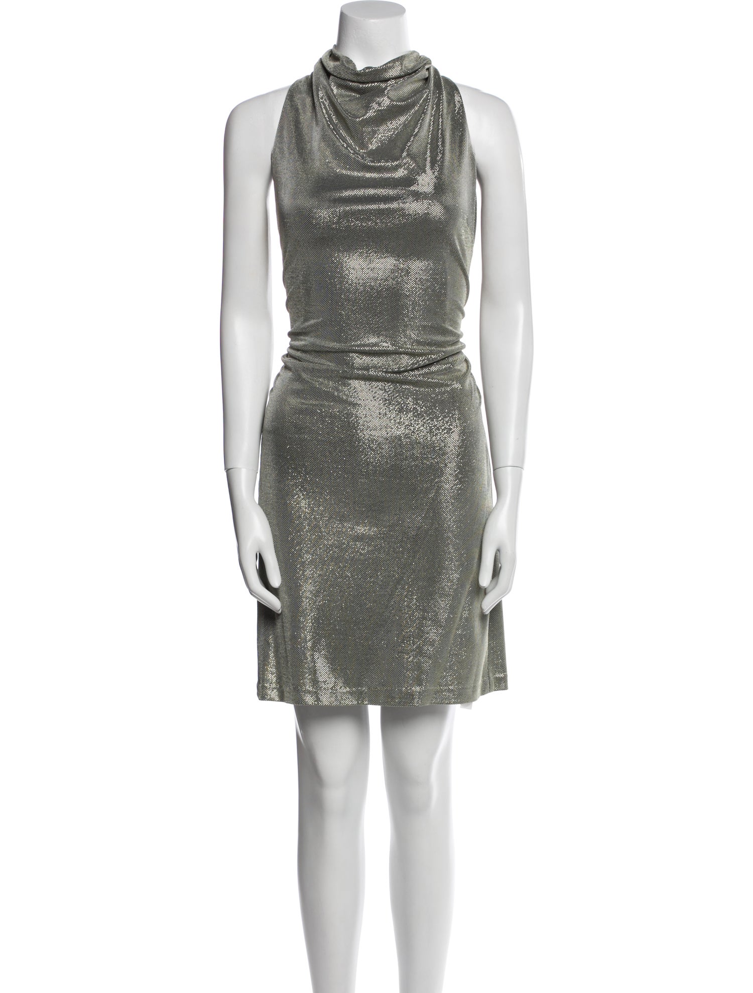 Halston Cowl Neck Knee-Length Dress w/ Tags