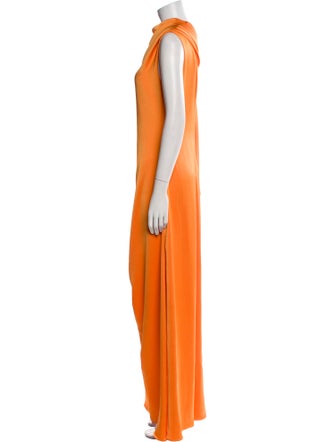Halston Cowl Neck Long Dress