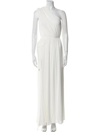 Halston One-Shoulder Long Dress