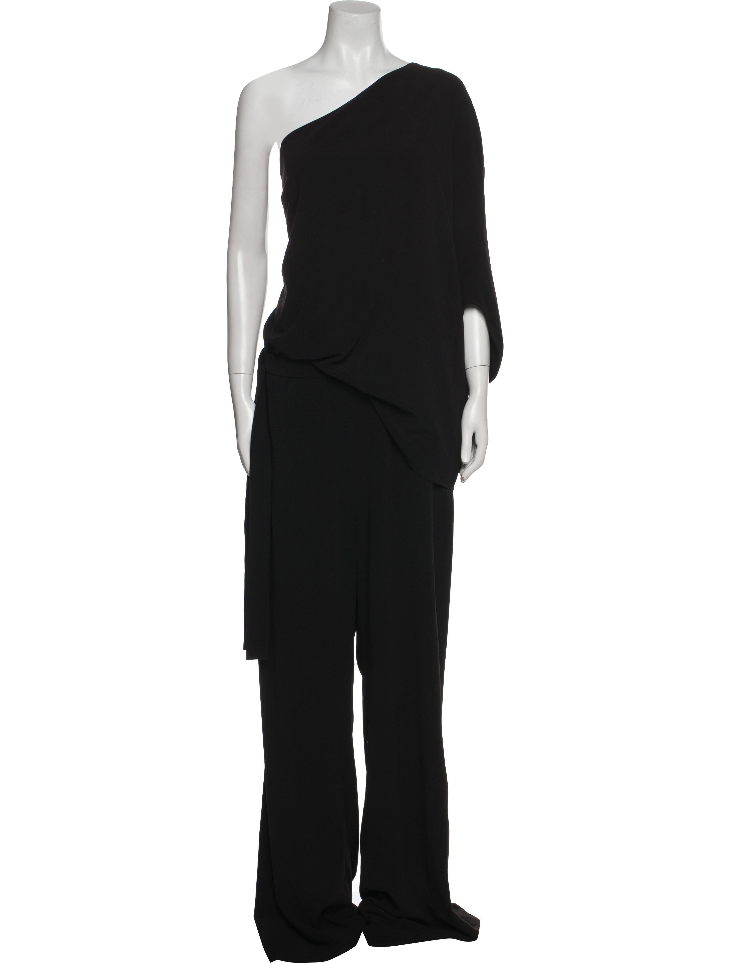 Halston One-Shoulder Jumpsuit