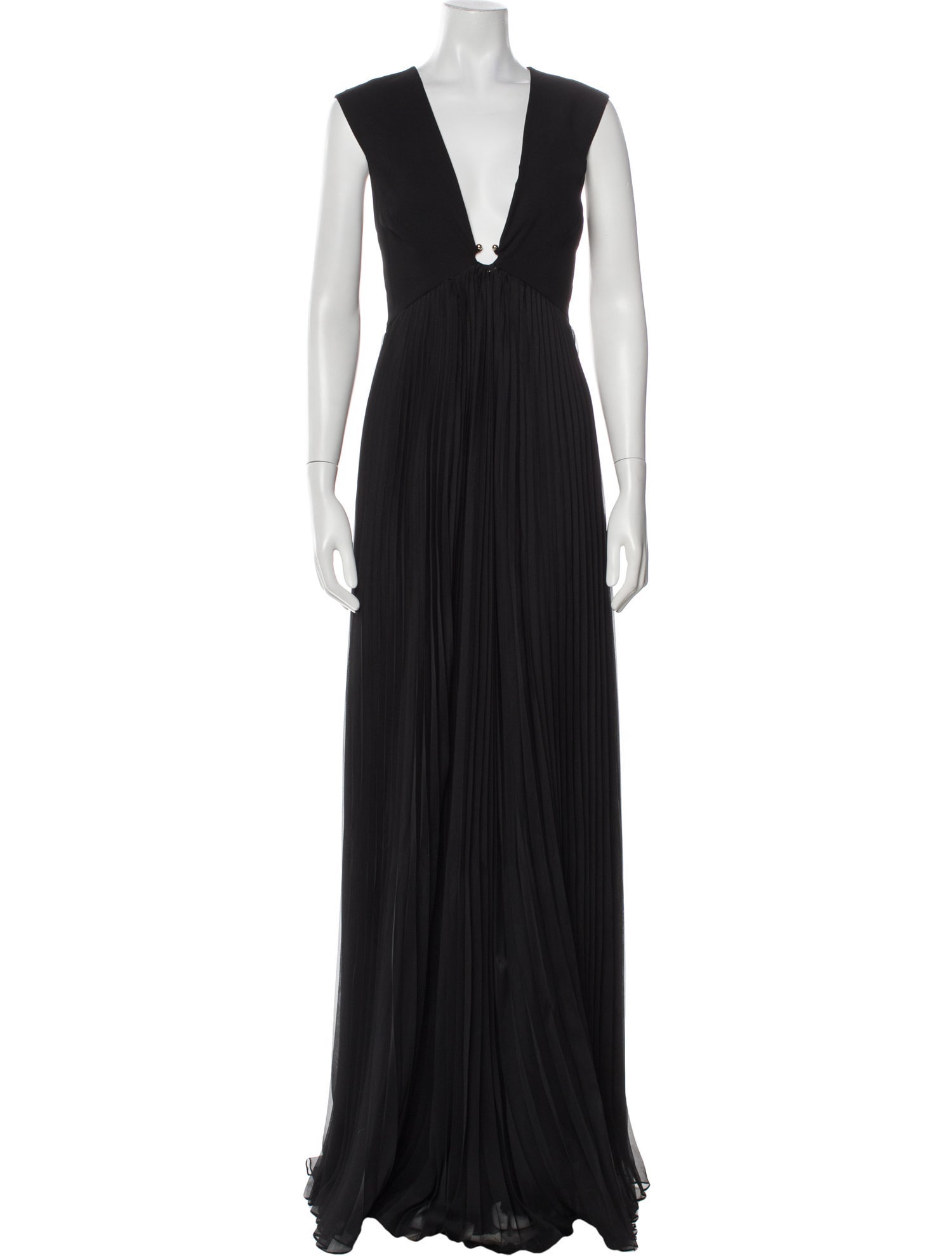 Halston V-Neck Long Dress