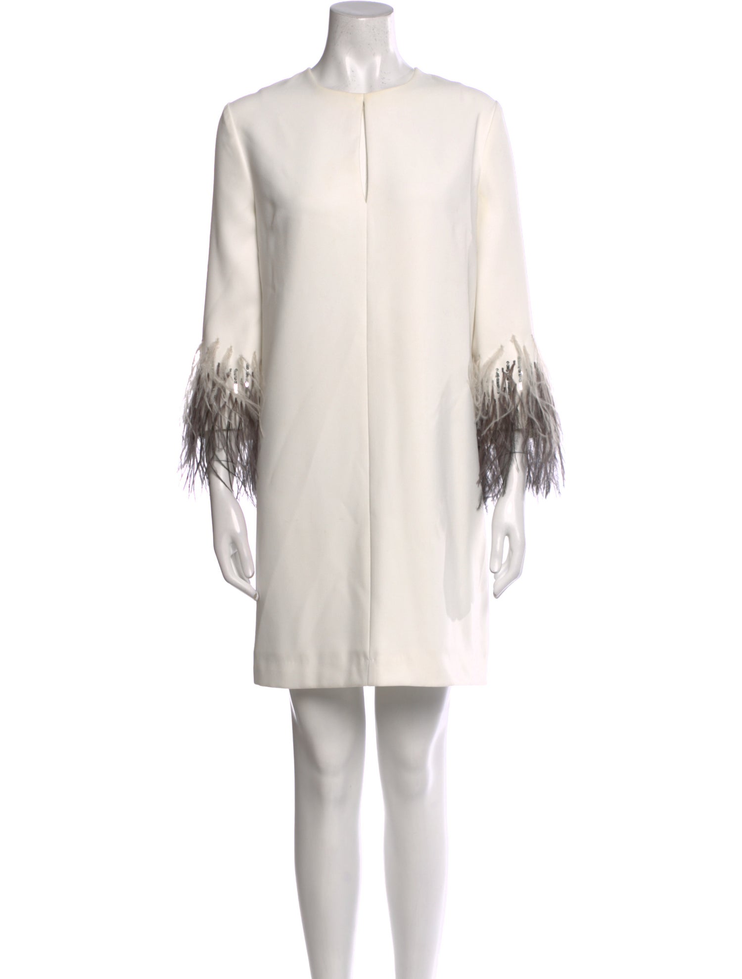 Halston Crew Neck Mini Dress