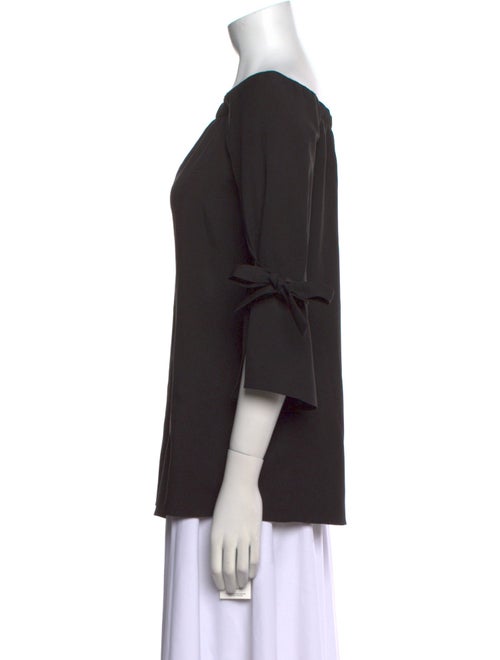 Halston Bateau Neckline Three-Quarter Sleeve Tunic