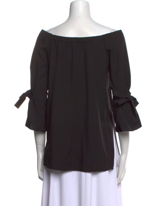 Halston Bateau Neckline Three-Quarter Sleeve Tunic