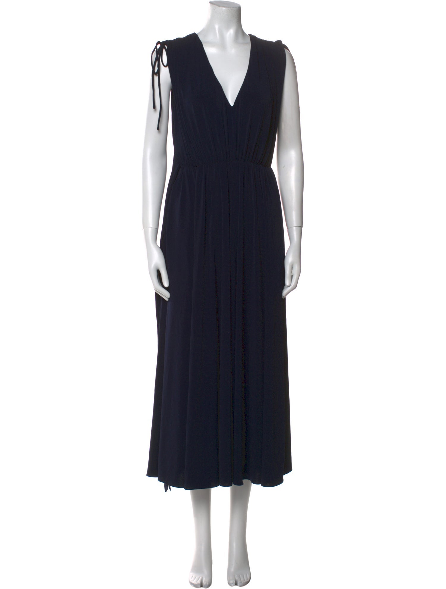 Halston V-Neck Midi Length Dress