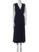 Halston V-Neck Midi Length Dress