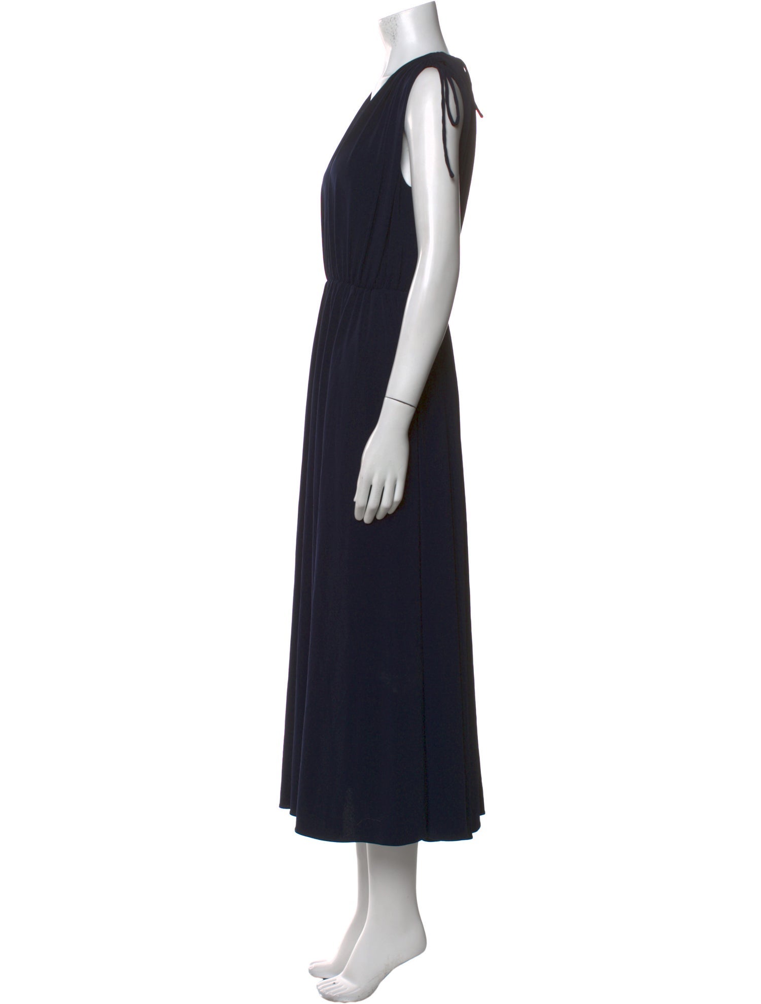 Halston V-Neck Midi Length Dress