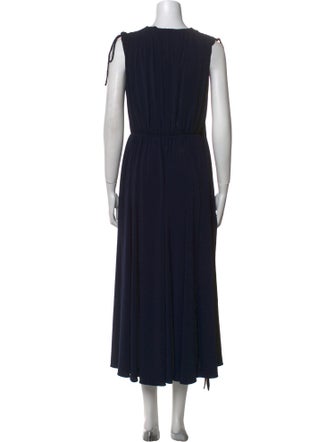 Halston V-Neck Midi Length Dress
